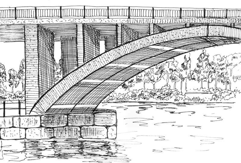 Ratina bridge - fineliner sketch
